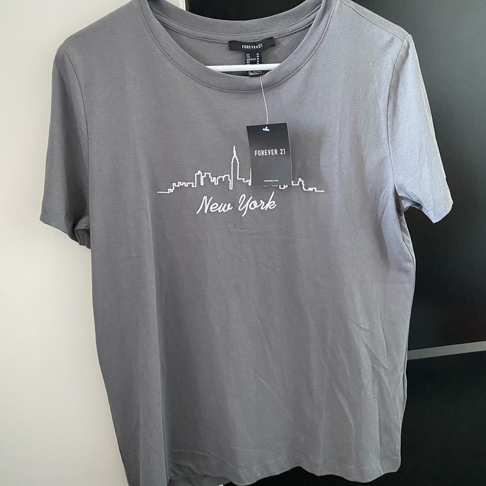 New york gray crop top